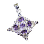 Amethyst Minimal American 92.5 Silver multiple Leah Signet Purple Pendant Jewellery
