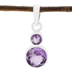 Amethyst Zierlicher lateinamerikanischer Sterlingsilber-Anhänger „Toi et Moi“ in Lila