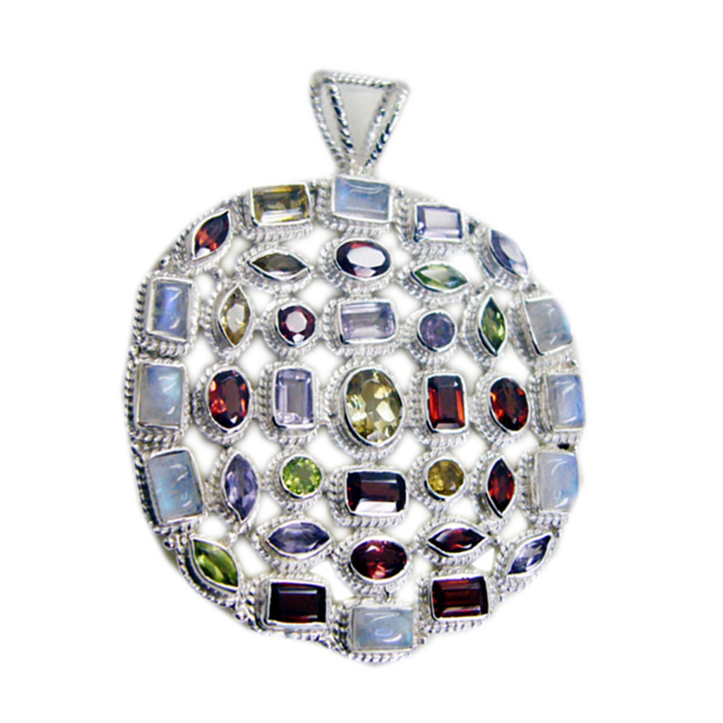 Amethyst Chunky Egyptian Silver multiple Purple Pendant