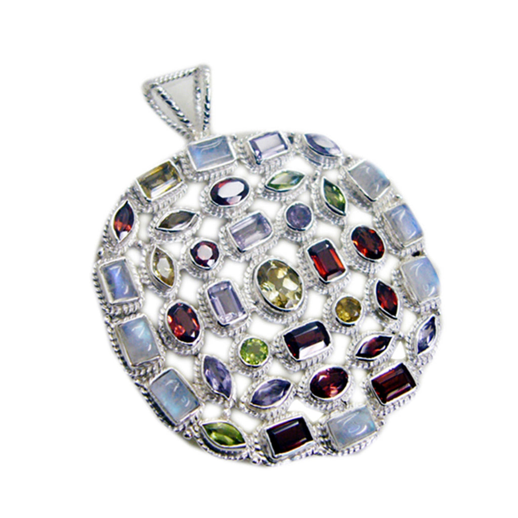 Amethyst Chunky Egyptian Silver multiple Zoey Artisan Purple Pendant Jewelry