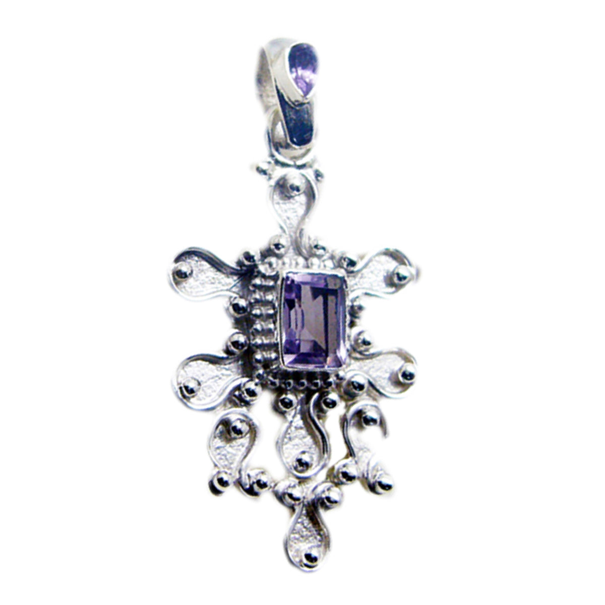 Amethyst Edgy Lateinamerikanisches Silber Toi et Moi Carla Märchen Lila Anhänger Schmuck Zweitbild