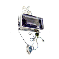 Amethyst Edgy Moroccan 925 Silver Trilogy Purple Pendant