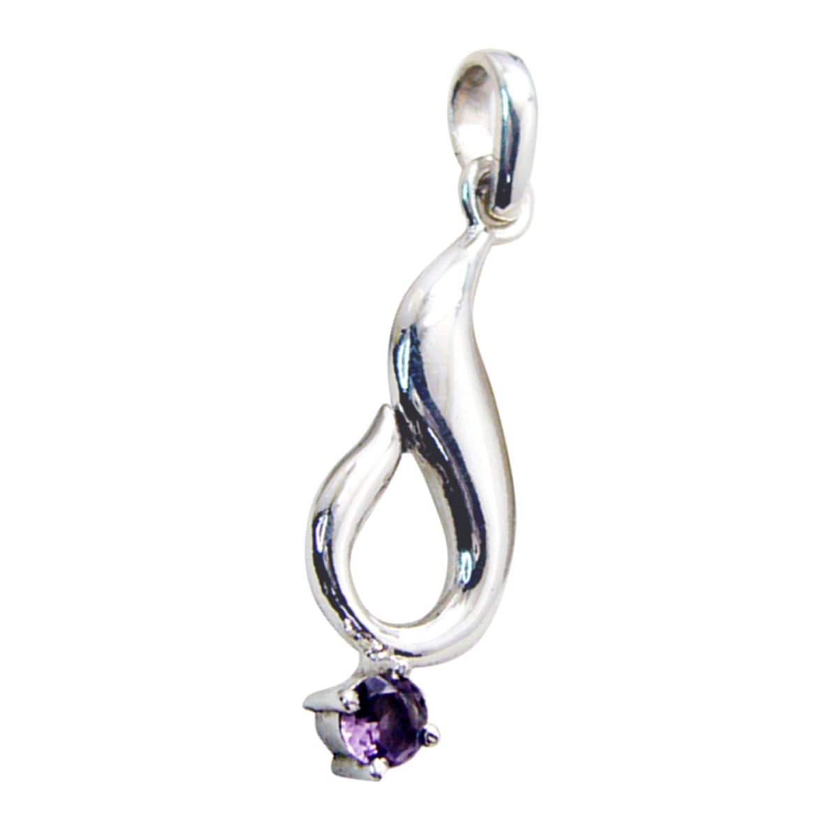 Amethyst Featherlight French 925 Silver Solitaire Julieta Cocktail Purple Pendant Jewelry