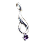 Amethyst Featherlight French 925 Silver Solitaire Julieta Cocktail Purple Pendant Jewelry