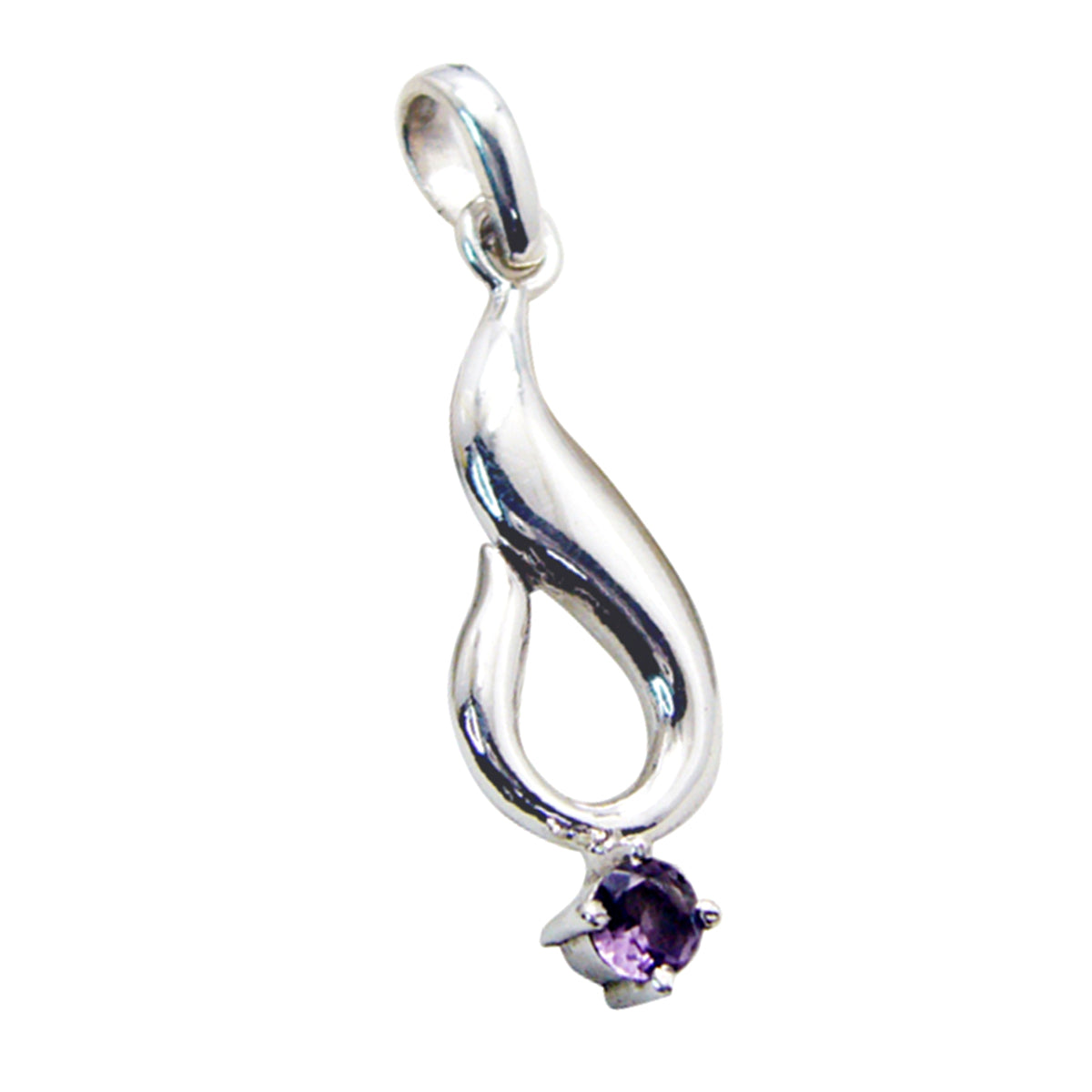 Amethyst Featherlight French 925 Silver Solitaire Julieta Cocktail Purple Pendant Jewelry