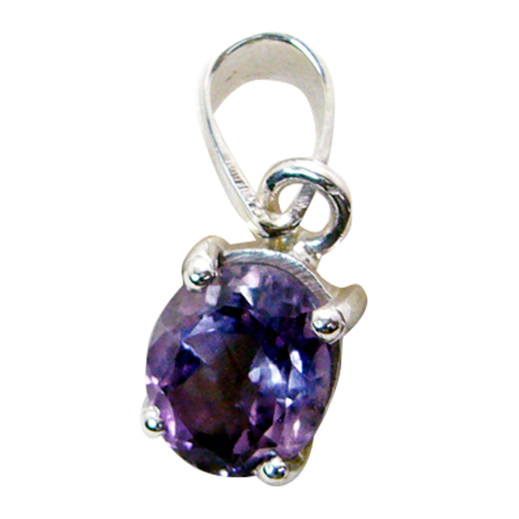 Amethyst Minimalist Korean 925 Silver Solitaire Aiko Modern Purple Pendant Jewelry