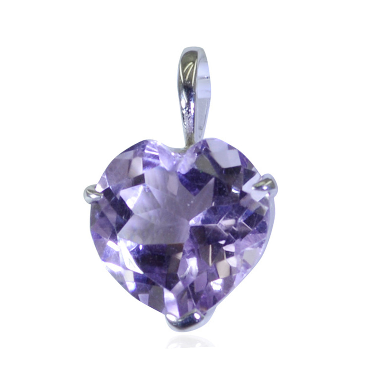 Amethyst Featherlight Spanish Sterling Silver Solitaire Purple Pendant