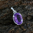 Amethyst Dainty French 925 Silver Solitaire Noelia wedding Purple Pendant Jewelry