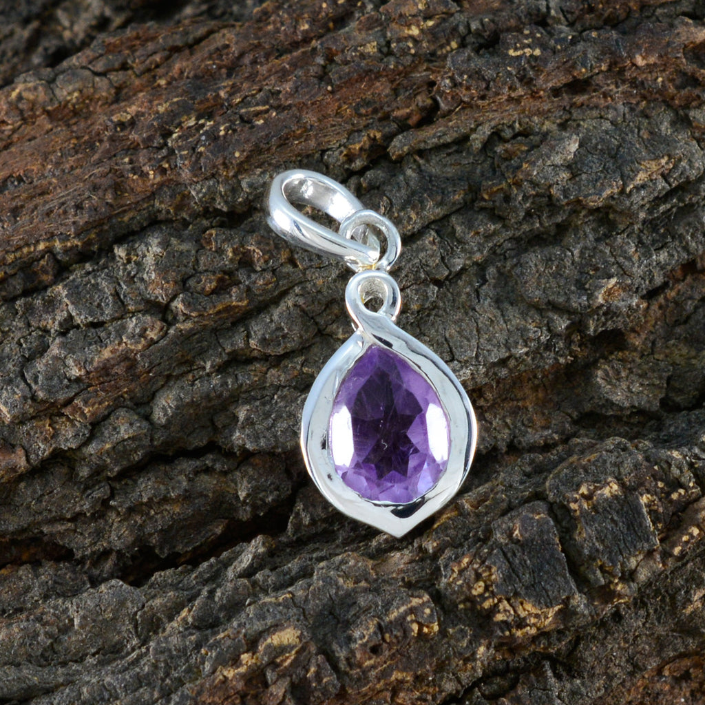 Ametist Elegant Japansk 92.5 Silver Solitaire Hye-jin Sofistikerat Lila Hängsmycke