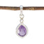 Amethyst Elegant Japanese 92.5 Silver Solitaire Purple Pendant