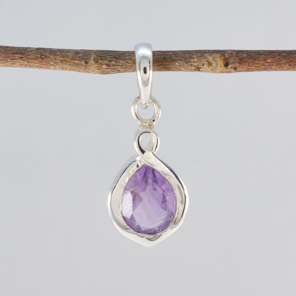 Ametist Elegant Japansk 92.5 Silver Solitaire Hye-jin Sofistikerat Lila Hängsmycke