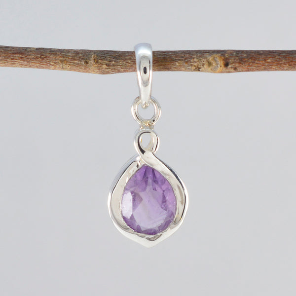 Ametist Elegant Japansk 92.5 Silver Solitaire Hye-jin Sofistikerat Lila Hängsmycke