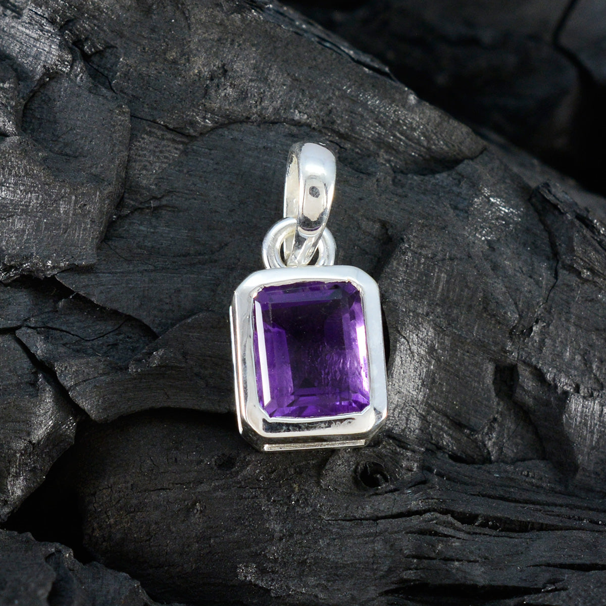 Amethyst Whisper-thin French Silver Solitaire Anna Bubble Purple Pendant Jewelry