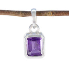 Amethyst Whisper-thin French Silver Solitaire Purple Pendant