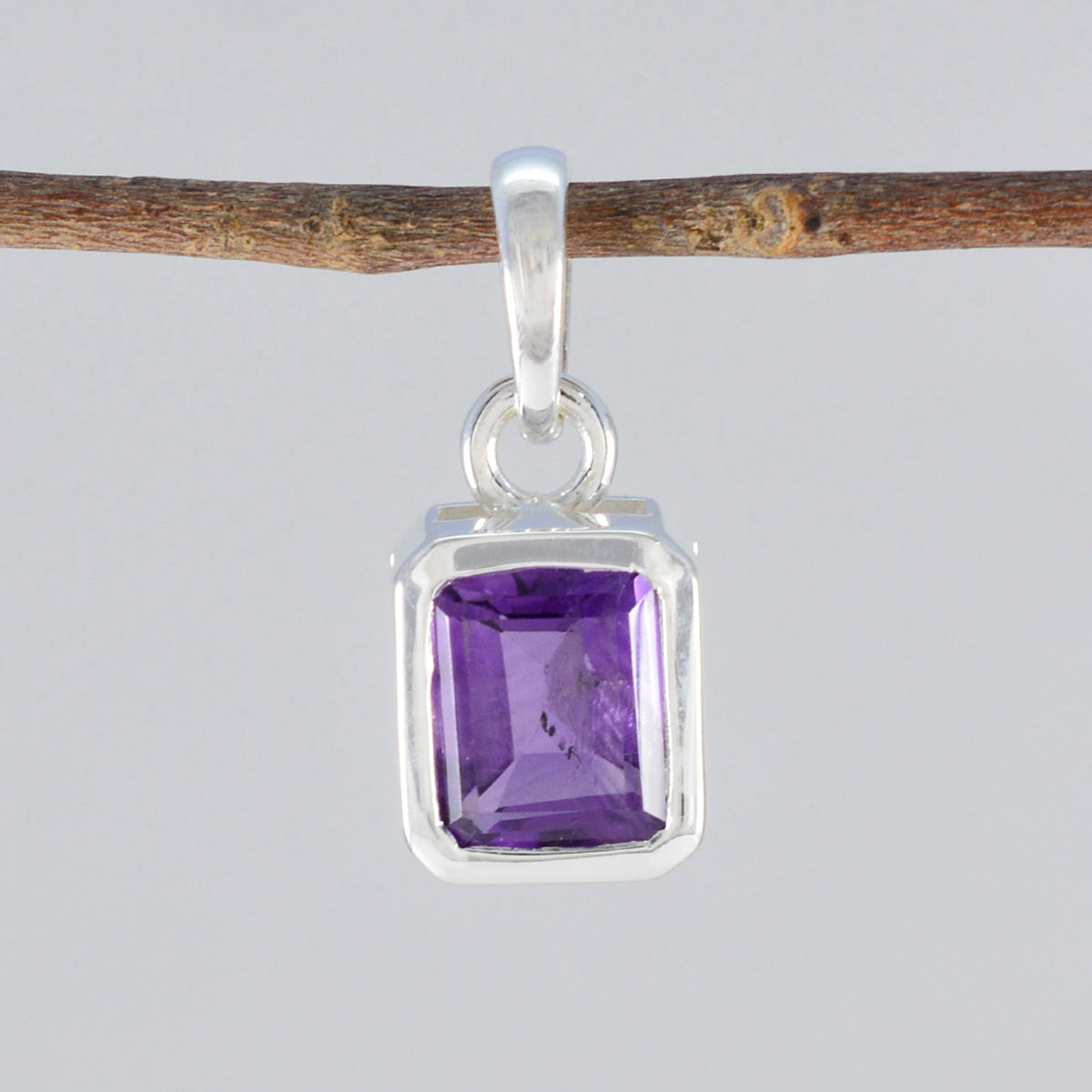 Amethyst Flüsterdünner französischer Silber Solitär Anna Bubble Lila Anhänger Schmuck Zweitbild