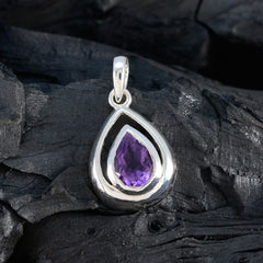アメジストの繊細なドイツ製925シルバーソリティアカミラウェディングパープルペンダントジュエリー