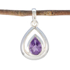 Amethyst Dainty German 925 Silver Solitaire Purple Pendant