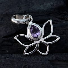 Amethyst Elegant Korean Sterling Silver Solitaire Eun-ji Rope-Wire Purple Pendant Jewellery