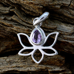 Amethyst Elegant Korean Sterling Silver Solitaire Eun-ji Rope-Wire Purple Pendant Jewellery