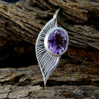 Amethyst Dainty French 92.5 Silver Solitaire Isabel Sophisticated Purple Pendant Jewellery