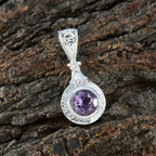 Amethyst Tiny French 925 Silver Solitaire Sarah Engagement Purple Pendant Jewelry