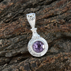 Amethyst Tiny French 925 Silver Solitaire Sarah Engagement Purple Pendant Jewelry