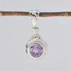 Amethyst Tiny French 925 Silver Solitaire Sarah Engagement Purple Pendant Jewelry