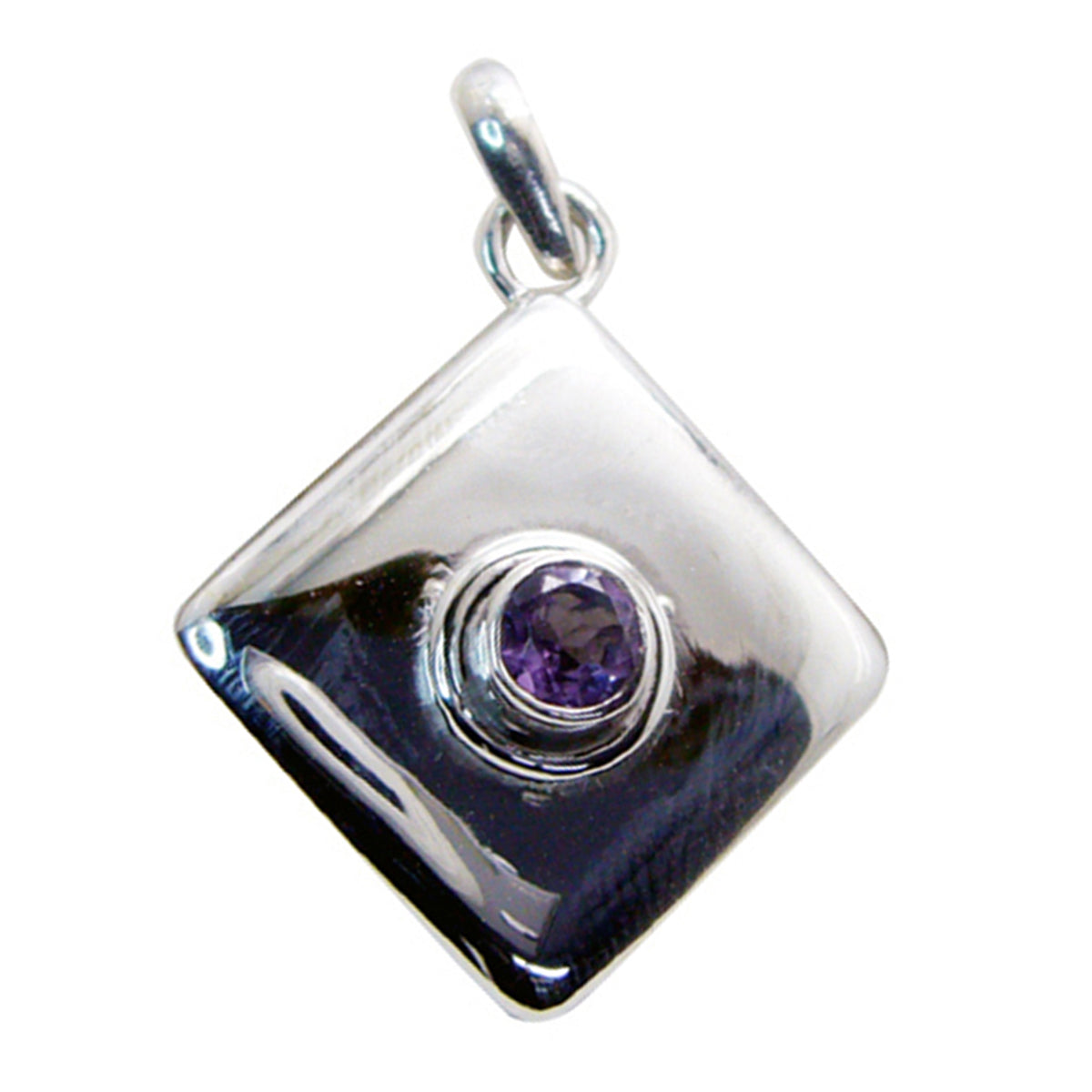 Amethyst Whisper-thin Spanish 92.5 Silver Solitaire Purple Pendant Image principale du produit