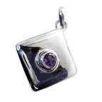 Amethyst Whisper-thin Spanish 92.5 Silver Solitaire Bruna Engagement Purple Pendant Jewellery