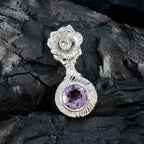 Amethyst Eye-catching Spanish 92.5 Silver Solitaire Cecilia Romantic Purple Pendant Jewellery