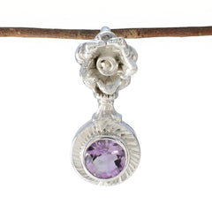 Amethyst Eye-catching Spanish 92.5 Silver Solitaire Purple Pendant