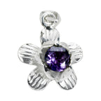 Amethyst Whisper-thin French Silver Solitaire Purple Pendant