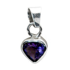 Amethyst Delicate Italian 925 Silver Solitaire Purple Pendant