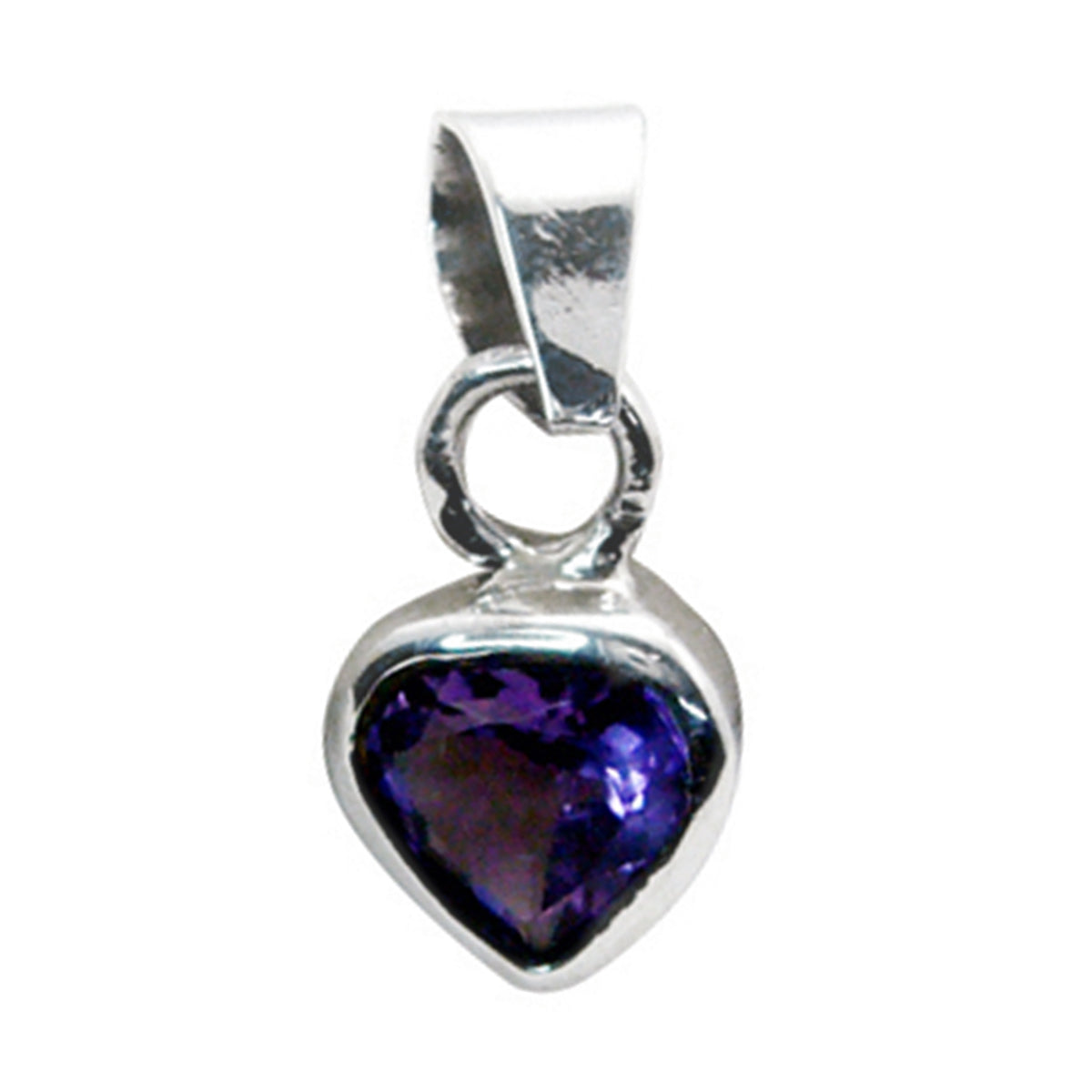 Amethyst Delicate Italian 925 Silver Solitaire Purple Pendant
