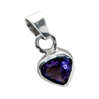 Amethyst Delicate Italian 925 Silver Solitaire Florencia Armor Purple Pendant Jewelry
