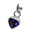 Amethyst Delicate Italian 925 Silver Solitaire Florencia Armor Purple Pendant Jewelry