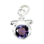 Amethyst Whisper-thin French Silver Solitaire Purple Pendant