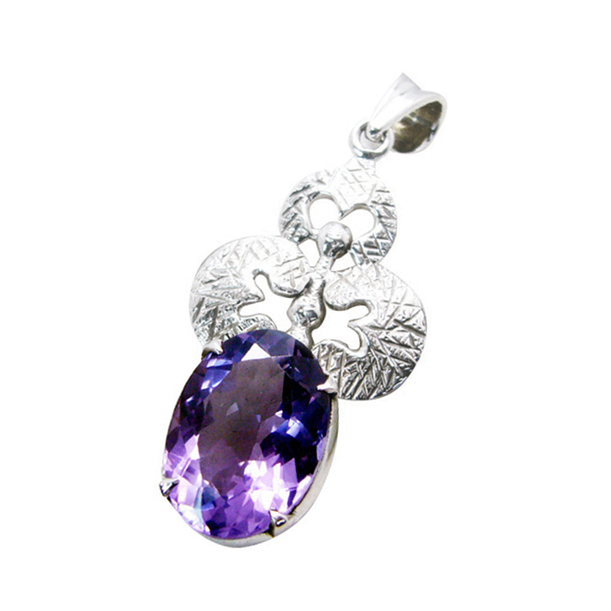 Amethyst Whisper-thin German Sterling Silver Solitaire Isadora Bubble Purple Pendant Jewellery