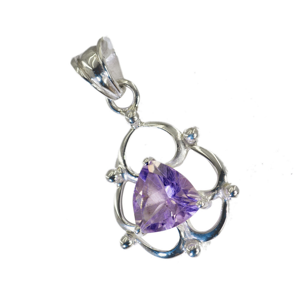 Pendentif solitaire Ivana Eternity violet en argent 925 italien, améthyste ultra-mince Image secondaire du produit