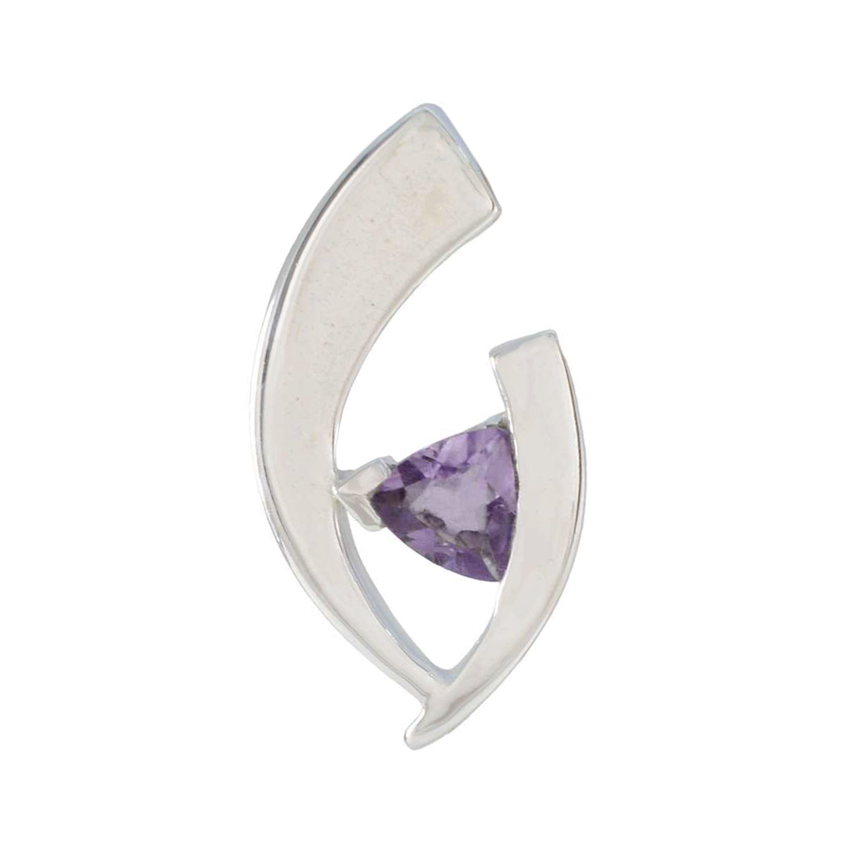 Amethyst Featherlight Spanish 92.5 Silver Solitaire Purple Pendant Image principale du produit