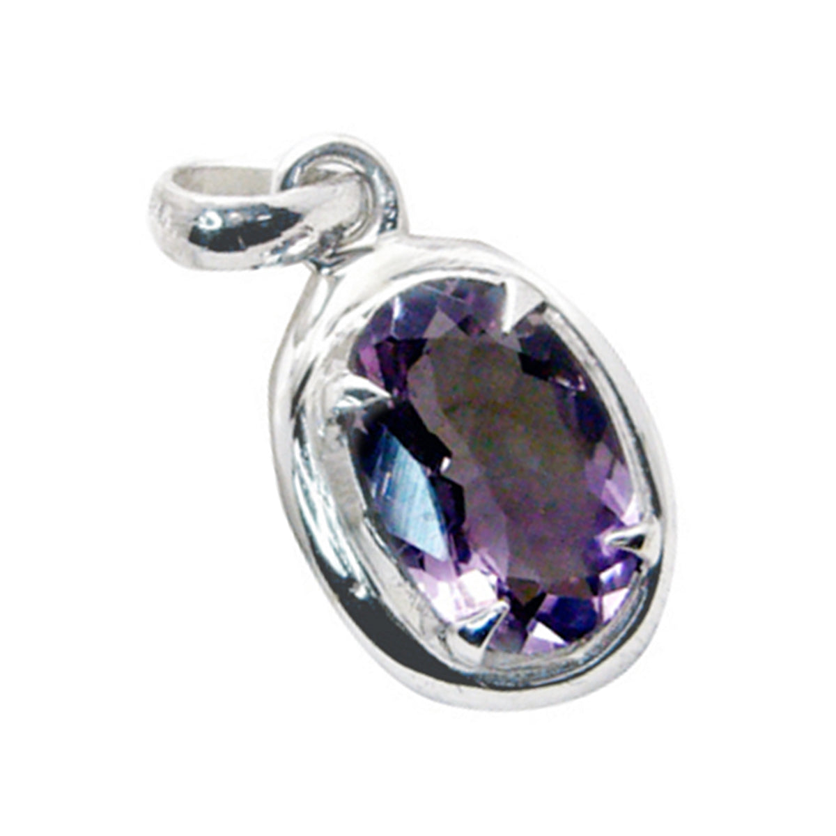 Pendentif Julia moderne violet en argent et améthyste délicat Image secondaire du produit