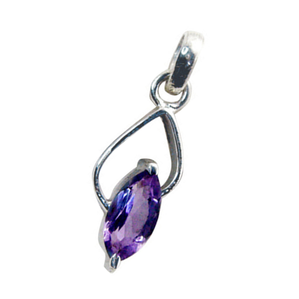 Amethyst Featherlight Italian 925 Silver Solitaire Laura Abstract Purple Pendant Jewelry