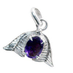 Amethyst Featherlight Spanish 92.5 Silver Solitaire Lorena Trendy Purple Pendant Jewellery
