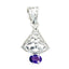 Amethyst Featherlight French Silver Solitaire Purple Pendant