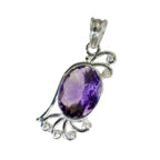 Amethyst Tiny German Sterling Silver Solitaire Lucia Engagement Purple Pendant Jewellery