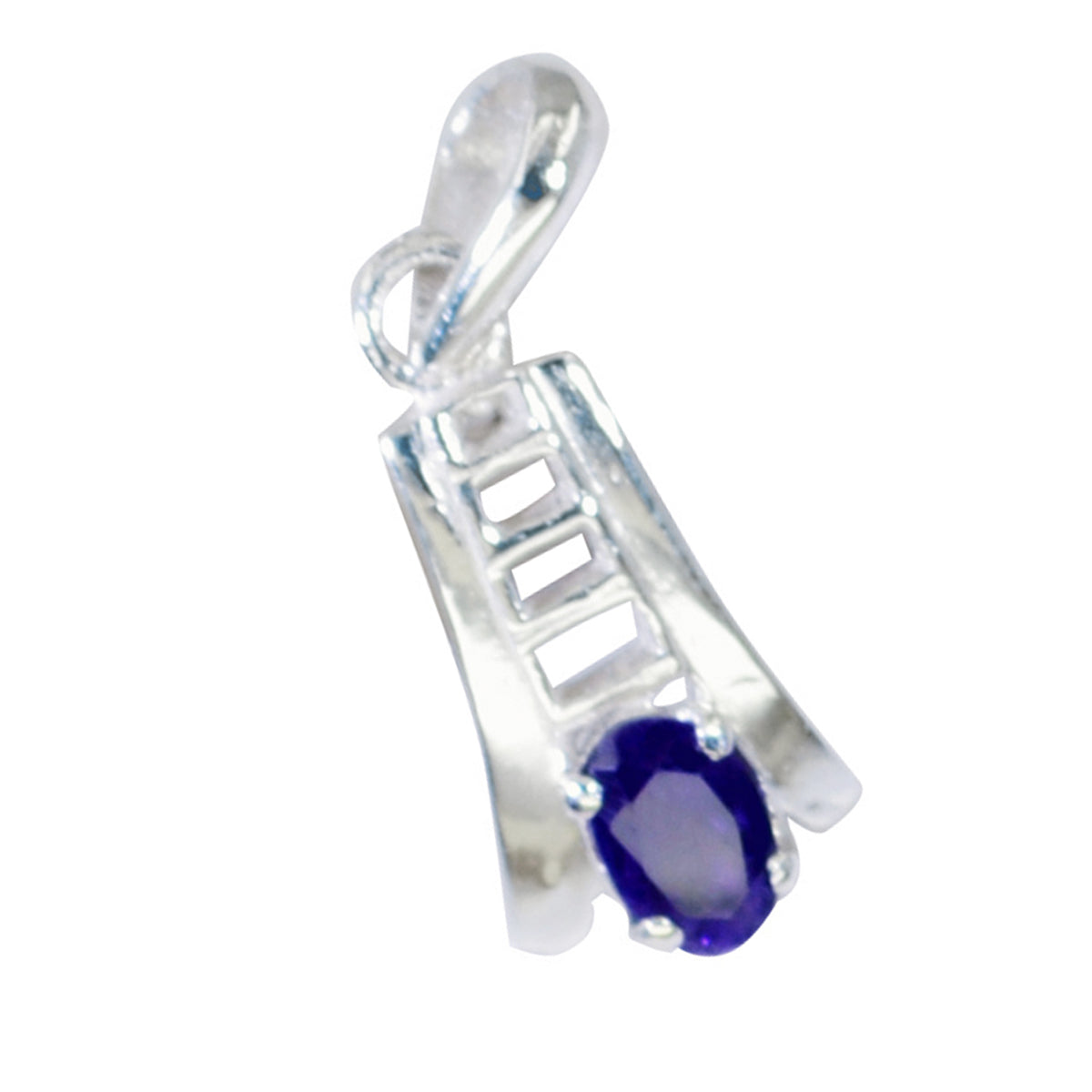 Pendentif solitaire María Propsel violet en argent 92,5 et améthyste ultra-léger Image secondaire du produit