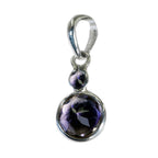 Amethyst Whisper-thin German Sterling Silver Solitaire Purple Pendant
