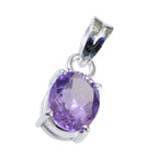 Amethyst Dainty Italian 925 Silver Solitaire Milagros Feminine Purple Pendant Jewelry