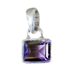 Amethyst Delicate French Silver Solitaire Purple Pendant