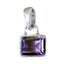 Amethyst Delicate French Silver Solitaire Purple Pendant